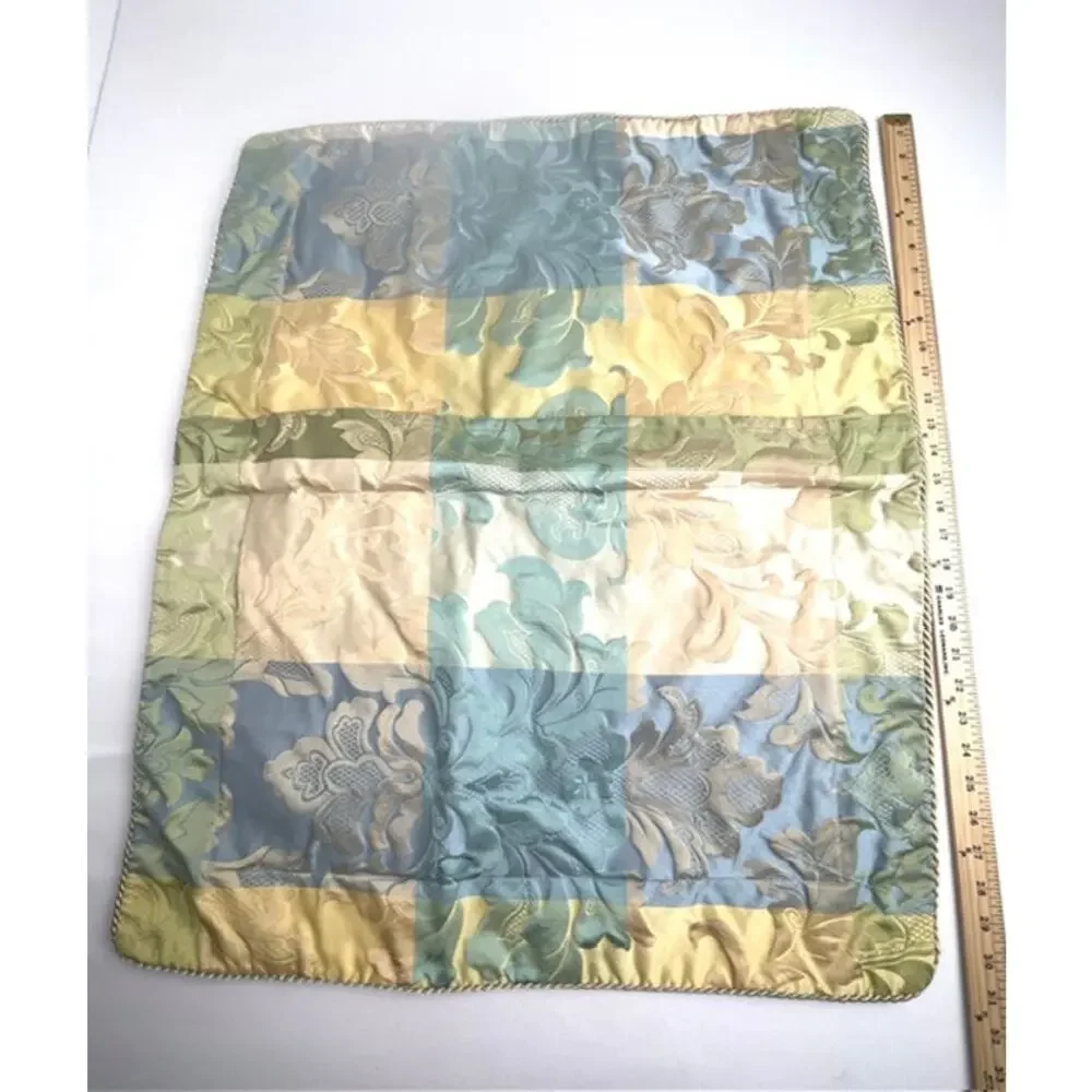 JCPenney Standard Pillow Sham Pair 21x27 Jacquard Hollywood Regency Blue Green